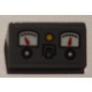 LEGO Dark Stone Gray Slope 1 x 2 (31°) with 2 gauges Sticker (85984)