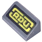 LEGO Dark Stone Gray Slope 1 x 2 (31°) with "ADU" Sticker (85984)