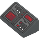 LEGO Dark Stone Gray Slope 1 x 2 (31°) with Buttons and Two Red Screens (26823 / 85984)