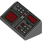 LEGO Dark Stone Gray Slope 1 x 2 (31°) with Buttons and Two Red Screens (85984)
