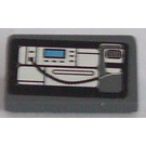 LEGO Dunkles Steingrau Steigung 1 x 2 (31°) mit Dashboard und CB Radio Aufkleber (85984)