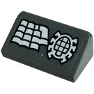 LEGO Dark Stone Gray Slope 1 x 2 (31°) with Keyboard and Spider Sticker (85984)