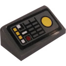 LEGO Donker Steengrijs Helling 1 x 2 (31°) met Malevolence Control Paneel Sticker (85984)
