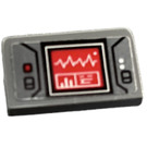 LEGO Dark Stone Gray Slope 1 x 2 (31°) with Red Heart Monitor Sticker (85984)