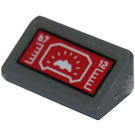 LEGO Dark Stone Gray Slope 1 x 2 (31°) with Red Target Screen Sticker (85984)