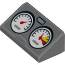 LEGO Grigio pietra scuro Pendenza 1 x 2 (31°) con Due Gauges (24741 / 85984)