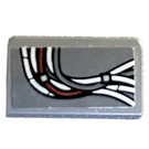 LEGO Dark Stone Gray Slope 1 x 2 (31°) with Wire Bundle Left Side Sticker (85984)