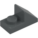 LEGO Dark Stone Gray Slope 1 x 2 (45°) with Plate (15672 / 92946)