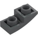 LEGO Mørk steingrå Skråning 1 x 2 Buet Omvendt (24201)