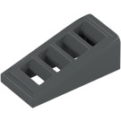 LEGO Dark Stone Gray Slope 1 x 2 x 0.7 (18°) with Grille (61409)