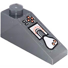 LEGO Dark Stone Gray Slope 1 x 3 (25°) with Controllers Sticker (4286)