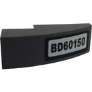 LEGO Dark Stone Gray Slope 1 x 3 Curved with 'BD60150' Sticker (50950)