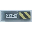 LEGO Dark Stone Gray Slope 1 x 3 Curved with 'CK 60216' and Yellow and Black Stripes Sticker (50950)