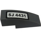 LEGO Dark Stone Gray Slope 1 x 3 Curved with "SJ 4431" Sticker (50950)