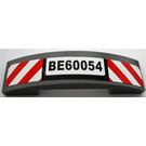 LEGO Dark Stone Gray Slope 1 x 4 Curved Double with BE60054 License Plate Sticker (93273)