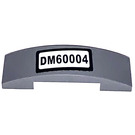 LEGO Dark Stone Gray Slope 1 x 4 Curved Double with 'DM60004' Sticker (93273)
