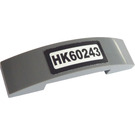 LEGO Dark Stone Gray Slope 1 x 4 Curved Double with 'HK60243' Sticker (93273)