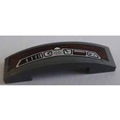 LEGO Dark Stone Gray Slope 1 x 4 Curved Double with Silver and Dark Brown Decoration Sticker (93273)