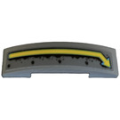 LEGO Dark Stone Gray Slope 1 x 4 Curved Double with Yellow Bent Arrow Sticker (93273)