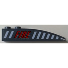 LEGO Dark Stone Gray Slope 1 x 6 Curved with 'FIRE' Left Sticker (41762)