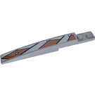 LEGO Dark Stone Gray Slope 1 x 8 Curved with Plate 1 x 2 with Sith Nightspeeder Red/Gray Blocks (Pattern 1) Sticker (13731)