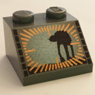 LEGO Gris piedra oscuro Con pendiente 2 x 2 (45°) con AT-AT Printing (47920 / 83709)