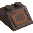 LEGO Dark Stone Gray Slope 2 x 2 (45°) with Targeting Scanner Sticker (3039)