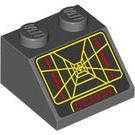 LEGO Dunkles Steingrau Steigung 2 x 2 (45°) mit Gelb Control Screen (3039 / 104602)