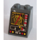 LEGO Dark Stone Gray Slope 2 x 2 x 2 (65°) with SW Canon Operating Monitor and Control Panel Sticker with Bottom Tube (3678)