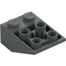 LEGO Dark Stone Gray Slope 2 x 3 (25°) Inverted with Connections between Studs (2752 / 3747)