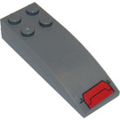 LEGO Dark Stone Gray Slope 2 x 6 Curved with Red Panel Sticker (44126)
