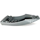 LEGO Dark Stone Gray Slope 2 x 6 x 10 Curved Inverted with White Pointed Teeth Pattern on both sides Sticker (47406)