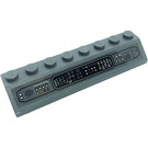 LEGO Gris pierre foncé Pente 2 x 8 (45°) avec Control Panneau, Levers, Dials, Buttons Autocollant (4445)
