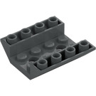 LEGO Tumma kivenharmaa Luiska 4 x 4 (45°) Kaksinkertainen Käänteinen jossa Open Keskusta (2 reikää) (4854 / 72454)