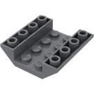 LEGO Dark Stone Gray Slope 4 x 4 (45°) Double Inverted with Open Center (No Holes) (4854)