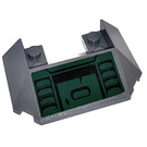 LEGO Gris pierre foncé Pente 4 x 6 avec Coupé avec Noir Décoration sur Dark Green Background Autocollant (13269)