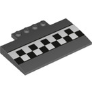 LEGO Dark Stone Gray Slope 5 x 8 x 0.7 Curved with Checkered Line (15625 / 33368)