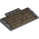 LEGO Mörk Stengrå Backe 5 x 8 x 0.7 Böjd med Wooden Planks (15625 / 17776)