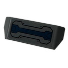 LEGO Dark Stone Gray Spoiler with Handle with Blue Stripe and Black Dots Sticker (98834)