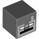LEGO Dark Stone Gray Square Minifigure Head with Stray Face (37066 / 102252)