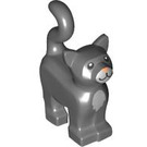 LEGO Gris Pierre Foncé Standing Chat avec Longue Queue avec Gris Cheveux (80829 / 101399)