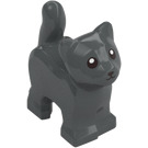 LEGO Dark Stone Gray Standing Cat with Short Tail Up with Black Nose (84786 / 100552)