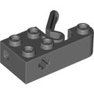 LEGO Dark Stone Gray Technic Brick 2 x 4 with 5 Studs, Axle Hole and Pin Launching Lever (61185)