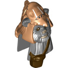 LEGO Dark Stone Gray Teebo Head (15053)