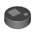 LEGO Dark Stone Gray Tile 1 x 1 Round with BrickHeadz Eye (31468 / 102487)