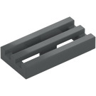 LEGO Mörk Stengrå Bricka 1 x 2 Grill (med Botten skåror) (2412 / 30244)