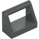 LEGO Dark Stone Gray Tile 1 x 2 with Handle (2432)