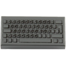 LEGO Gris pierre foncé Tuile 1 x 2 avec PC Keyboard Modèle avec rainure (46339 / 50311)