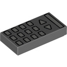 LEGO Dunkles Steingrau Fliese 1 x 2 mit Remote Control mit Nut (3069 / 16886)