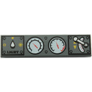 LEGO Dark Stone Gray Tile 1 x 4 with Gauges and Switches Design (48196)